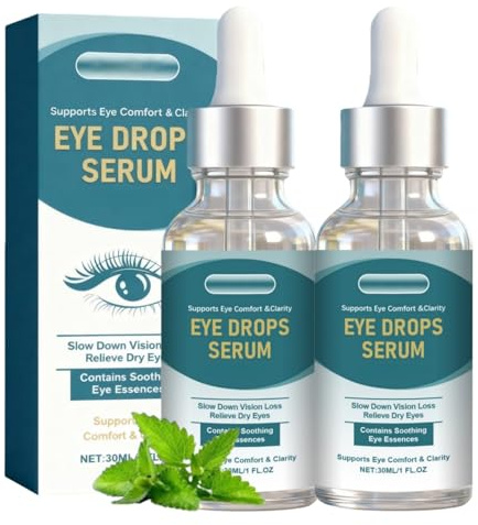 Augentropfen Gegen Trockene Augen,Befeuchtung,Langanhaltend,Linderung Und Pflege,Hyaluron Augentropfen Trockene Augen,Nano Eye Drop Serum,Natürliche Inhaltsstoffe Augenpflege Tropfen,30ML(2 Stück)