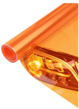 Tönungsfolie für Autoscheinwerfer, 2 Stück, orangefarbene Vinylfolie, 30 x 120 cm, wasserdichte PVC-Schutzhülle für Automobil-Anpassung, Nebelscheinwerfer, einfaches Installationsset