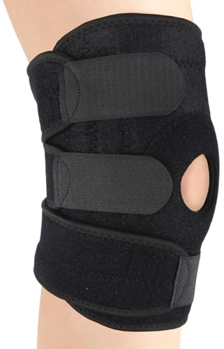 Fukaisu Rodillera Niños, Correas Ajustables Estabilizador de Rótula Joven Niño Rodillera Soporte Venda Transpirable Rodillas Compresión Manga para Adolescentes Deportes (Negro)