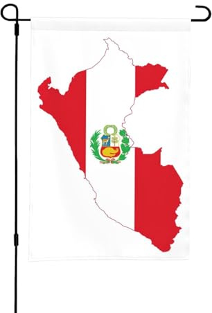 Bandera de Perú de 30.5 x 45.7 cm con diseño de mapa, bandera de jardín para exteriores, decoración perfecta para el día de San Valentín y primavera