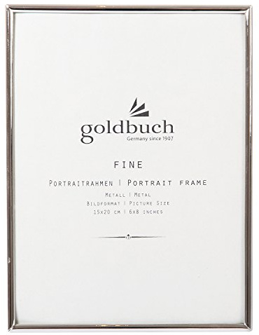 goldbuch 96 0264 960264 Portraitrahmen Fine, Bilderrahmen für Fotos und Bilder im 15x 20 cm Format, Fotorahmen, Portrait Frame aus Metall, Foto Rahmen Silber