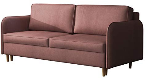 Schlafsofa Gaja, Bettsofa Komfortsofa, 3 Sitzer Sofa mit Bettkasten und Schlaffunktion, Couch, Schlafcouch, Dauerschläfer-Sofa, Polstersofa Farbauswahl (Mono 235)