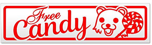 Kiwistar - Autoaufkleber - Free Candy - Hinweis Sticker selbstklebend für Kfz, Fahrrad, PKW, LKW - 20cm - Rot - Auto Aufkleber Heckscheibe, Stoßstange