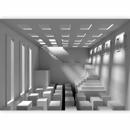 murando Fotomurales 3D Effecto 350x256 cm XXL Papel pintado tejido no tejido Decoración de Pared decorativos Murales moderna Diseno Fotográfico Oficina Pasillo Abstracto Geometrico n-A-1038-a-a