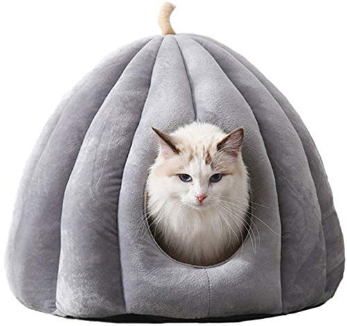 DHGTEP Winter Heizung Haustier Fleece Zelt Höhle, Bequeme Katze Bett Iglu-Zelt Mit Abnehmbaren Waschbaren Kissen Kissen Für Innen Kleine Mittlere Katzen Hunde, Hund Katze Cosy Bett/Schlafsack