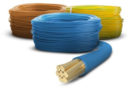 Primes DIY 2.5mm Single Core Conduit Cable, 6491X Copper PVC Earth Wire, BASEC Approved – Blue & Brown & Yellow/Green(3 Meter)