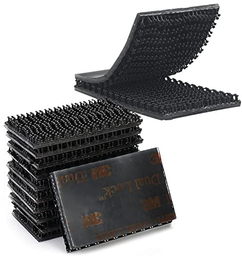 10 PCS Hook and Loop Tape Self Adhesive Heavy Duty, 3M Dual Lock Double Sided Pads Fastener Tape for Home Office School and Workshop Use (50mm*24.5mm, Black)