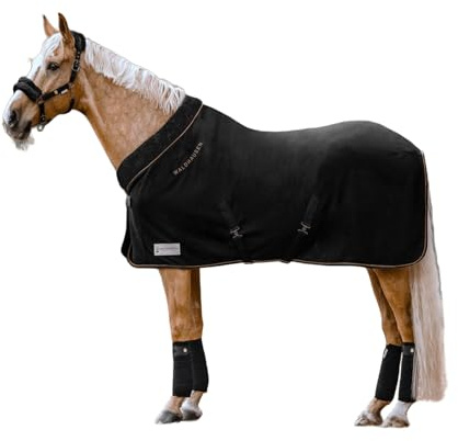 WALDHAUSEN Fleecedecke modern rosé, schwarz/Gold, 135cm