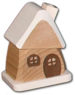 Holzwaren Egermann kleines Räucherhaus aus Holz - Hübsches Rauchhaus in der Farbe: Natur - Maße: ca. 9 x 6 x 7 cm - Made in Germany