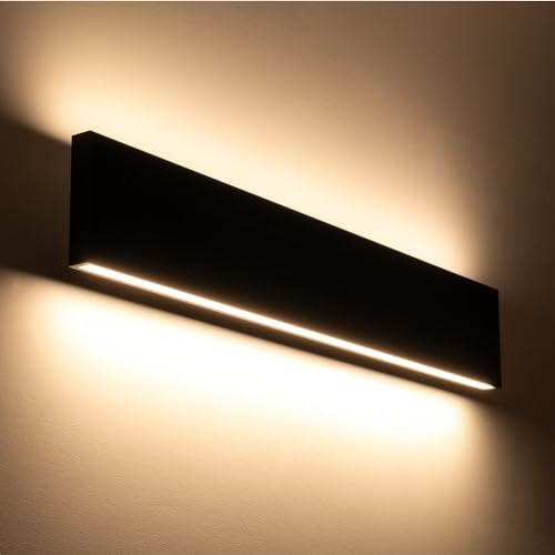INNOVATE LED Wandleuchte Linear Up+Down, Led Wandlampe innen 910mm, Wandleuchte schwarz, indirekte Wandbeleuchtung, LED Lampen Wandmontage 25W, IP40, warmweiß (schwarz, 900)