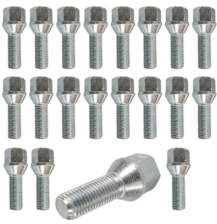 20 Radschrauben Radbolzen Kegelbund silber M12x1,25 35mm
