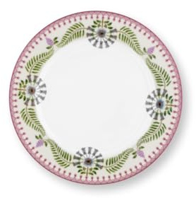 Pip Studio Lily&Lotus Frühstücksteller Weiss/lila 23cm