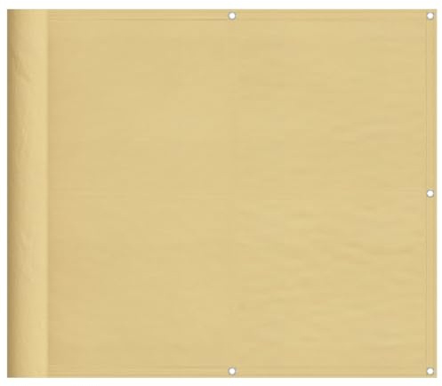 vidaXL Balkon-Sichtschutz Sandfarben 90x1000 cm 100% Polyester-Oxford