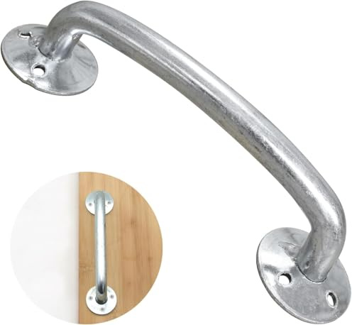 OXTXO Heavy-Duty Galvanized Door Pull Handle, Bold D-Handle Industrial Gate Handle for Garage Warehouse Shed Barn Gate Garden Wooden Gate, 195Mm Length