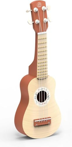 Speedy Monkey Toy Ukulele for Kids | Beautiful Wooden & Terracotta Colour 4-Strings Kids Musical Instruments | Encourages Musical Development