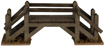 ZICOM Krippenzubehör Holzbrücke 15x5x6cm Holz – Authentische Miniatur-Holzbrücke für Krippen