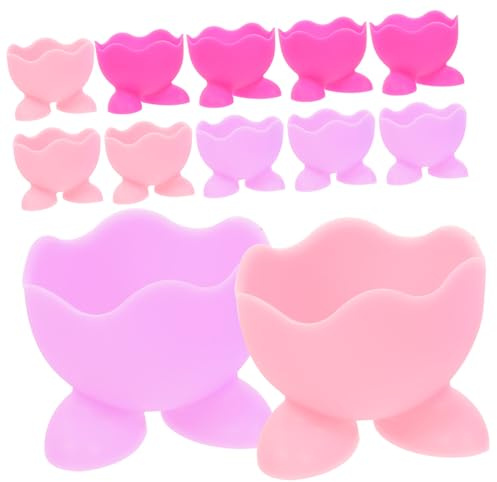 OKUMEYR 12piezas Hervidor De Huevos Hueveras De Silicona Bandeja De Silicona Para Huevos Cocidos Utensilios De Cocina Para Mesa Color Aleatorio Hueveras De Mesa Hogar
