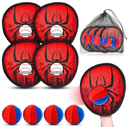 pamexin Toss and Catch Ball Game Set, Outdoor Games for Kids 3 4 5 6 7 8 9 10 11 12 Years Old Boys Girls, Outdoor Yard Games Beach Toys Pool Toys Sports & Outdoors Birthday Gifts (4 Paddles)