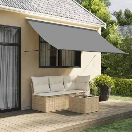 DYRJDJWIDHW tenda a scorrimento per terrazza,tenda laterale avvolgibile,Tenda da Sole Retrattile Antracite 300x150 cm Tessuto e AcciaioIdeale per porte, portoni e finestre.