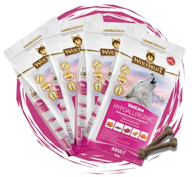 Wolfsblut Vetline Hundefutter - Hypoallergenic, 4x2kg - Sparbundel, Sparpaket - inklusive Warnicks Tierfutterservice Hundesnack Goodie