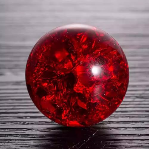 Kristallkugel, EIS Kristallkugel Briefbeschwerer, Glaskugel Ornament für Weihnachten, Room Decoration, Büro-Dekoration(Red,6cm/2.3in)