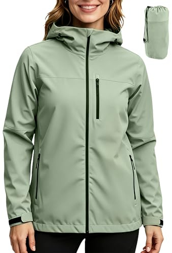 ACCNUO Veste Imperméable Femme Coupe Vent Femme Impermeable Veste de pluie avec capuche pour le cyclisme camping alpinisme, la randonnée et l'escalade