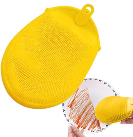 Silicone Sponges for Dishes | Double-Sided Silicone Sponge Dish Brush | Non Stick Dishwashing Scouring Scrub Brush for Household Cleaning Grills Counters Stoves Pots Pans