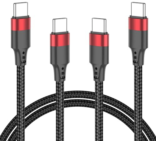 Bkduice Cavo USB C a USB C da 1 m, 2 pezzi PD 3.0 60 W USBC a USBC cavo di ricarica rapido in nylon USB-C per iPhone 17/16/15 Pro/Max iPad Pro/Air Samsung Galaxy S25/S24/A55/A16 Moto G34