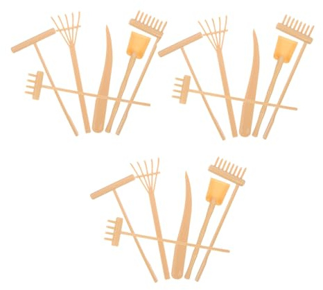SUPVOX 3 Ensemble Mini-râteau pour Bac à Sable Râteau Miniature De Table Outils De Jardin Zen Soi-même Râteau pour Peinture sur Sable Mini-râteau à Main à Nivellement Accessoires pour Bac