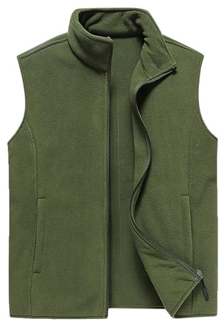 Fleece-väst för män – vinter väsentlig solid kroppsvärmare, ärmlös ståkrage jacka, varm fleece väst för män, vardaglig vinter ytterkläder, män ärmlös västar för utomhus, AG, 4XL