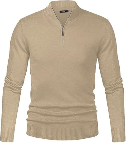 iClosam Jersey Hombre Invierno Cálido Cuello Alto Cremallera Algodón Punto | Jersey para hombre, Cierre con cremallera, Cuello alto, Diseño cálido, Estilo clásico, Invierno, Manga larga, Algodón, Punto