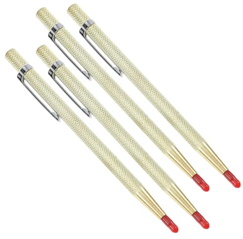 FUTUREORYY Penna da Incisione in Metallo Punta in Carburo, Set da 4, Superficie Ergonomica Antiscivolo, per Vetro, Ceramica e Metallo, per Incisioni di Precisione