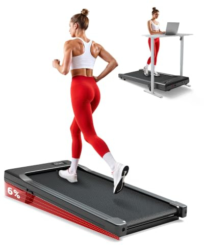 Superun Raceable Tapis de Course Inclinable 2.5HP Tapis de Marche avec Rampes, 1-6km/h, 1-12km/h APP Contrôle Max 136KG Walking Pad Portables avec Parcours d'entraînement et Courses Multi-Coureurs