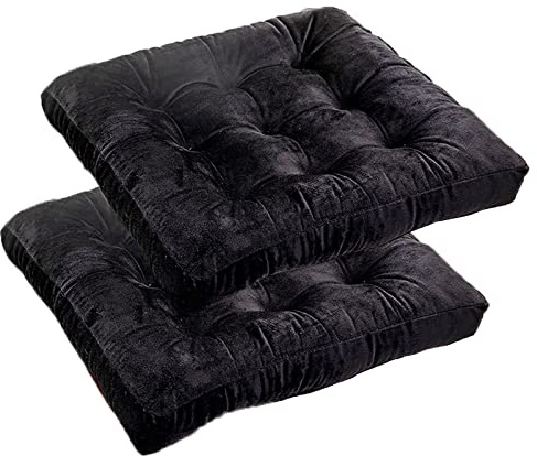 Mjuka tjocka stolsdynor för matsal vardagsrum och sovrum 2-pack bekväma fyrkantiga sittdynor (40 x 40 cm svart) perfekt för kökssoffa och bekväma sittplatser