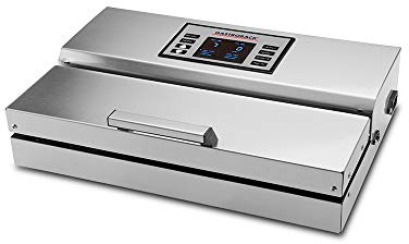 GASTROBACK #46016 Design Vakuumierer Advanced Professional, leistungsstarke Vakuumpumpe (20 L/min, 0,9bar), Marinier-Funktion, Edelstahl, 290 Watt, inklusive 10 Profi-Folienbeutel