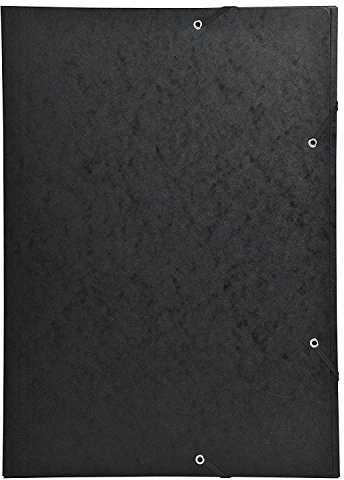 Exacompta 59502E | 5er Sparpack Sammelmappe mit Gummizug und 3 Klappen aus Manila Karton 600 g, Nature Future, für Din A3, schwarz (DIN A3, Schwarz, 5)