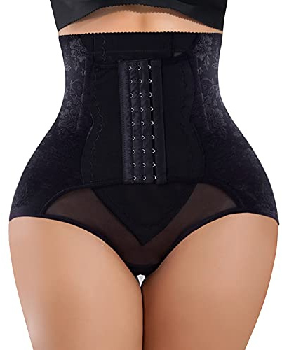 Bafully Hi-Waist Trainer Butt Lifter Tummy Control Panty Body Shaper for Women (Black, S)