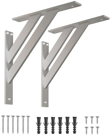 Alusfera Regalhalterung - Dekorative Regalwinkel - Regalhalter 240 mm - Wandregal Halterung - Langlebige Wandhalterung 2 Stück - Regalträger Aluminium- Wandhalterung Regal