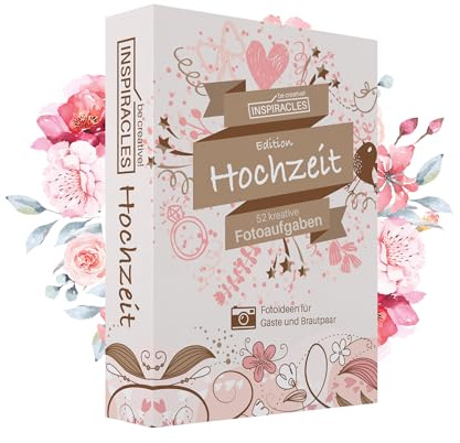 Inspiracles Fotoaufgaben für die Hochzeit – Kreatives Fotospiel für Gäste & Brautpaar – 52 Witzige Aufgaben für den großen Tag – Spaßige Hochzeitsfotos für Jung & Alt