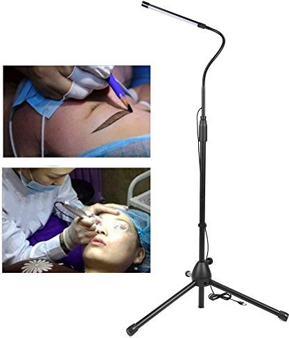Brrnoo Tattoo Stehlampe, einstellbares LED-Licht 10 Stufen Helligkeit Raumbett Stehlampe Tattoo Licht Augenschutz Tageslicht Lampen