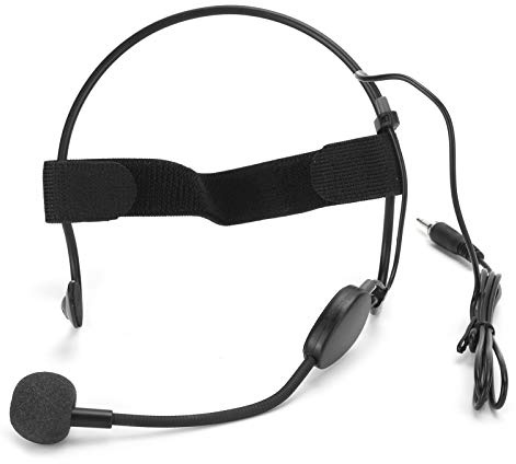 Mini micrófono de diadema, micrófono con cable de enchufe de 3,5 mm para enseñanza de rendimiento, micrófono de condensador con gancho para la oreja, para profesores, guías, conferenciantes, etc.