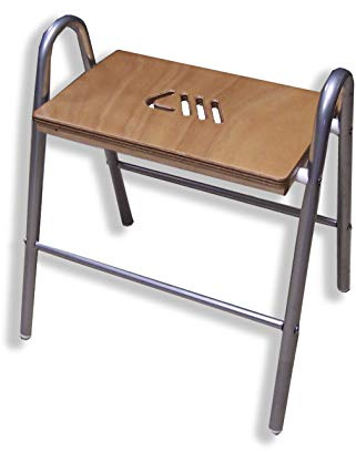 Castelmerlino Okumè Asiento de seguridad de madera contrachapada marina, marco pintado, patas antideslizantes - TUV GS - CE Capacidad 120 Kg