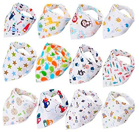 Lote de 20 Baberos Pañuelo Bebé Triangular- Regalos originales para recién nacidos
