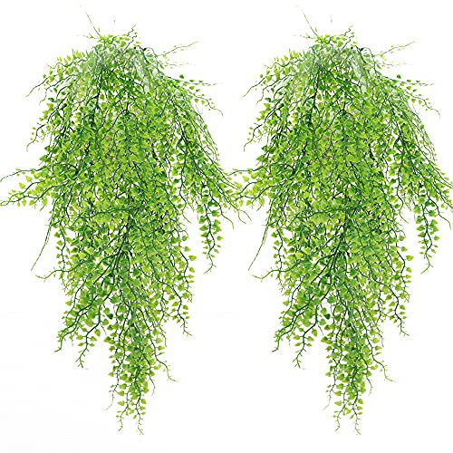 2 Pack Artificial Hanging Plants 82cm Fake Ivy Garland Trailing Greenery | PLCatis Decorative Fake Plants Plastic Ivy Vines for Indoor Outdoor Wall Basket Home Garden Wedding Party Decor
