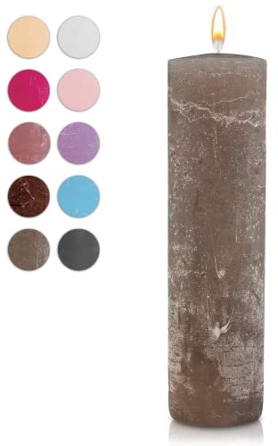 WikaKerzen Stumpenkerze-Rohling - Zur Deko oder zum Basteln & Verzieren - DIY - Taufe, Geburtstag, Hochzeit, Kommunion, Weihnachten - Rustik - 25x7cm