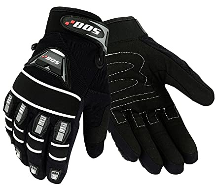 BOSmoto Motorradhandschuhe Fahrrad Sport Gloves Sommer Motorrad Handschuhe XS-3XL (Schwarz, L)