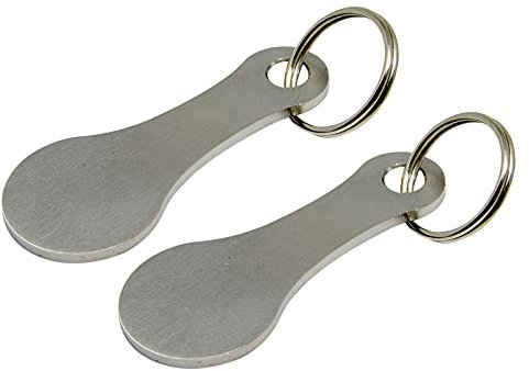 PASSE-PARTOUT UNIVERSEL pour chariot de supermarché,Porte-clés de caddie, clé de jeton de caddie d'acier inoxydable,Passe Partout pour les Caddies (2 Pièces) (B)