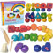 SCHMETTERLINE® Fädelspiel aus Holz – Montessori Auffädel-Spiel mit 20 großen Holzperlen und 4 Kordeln – Motorik-Spielzeug zum Auffädeln von Perlen für Kinder ab 3 Jahren – Perlen-Fädelspiel Auffädeln