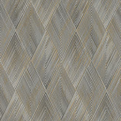 Rasch Tapete 844153 - Vliestapete in Dunkelgrau, Schwarz und Gold mit geometrischem Muster aus Rauten aus der Kollektion Perfecto VI - 10,05m x 0,53m (LxB)