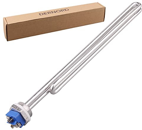 DERNORD 240V 5500W Foldback Heating Element Stainless Steel Heater Spare Part 1 Inch BSP Thread with Low Watt Density